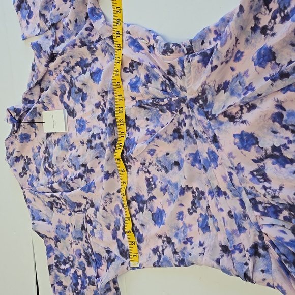 Isabel Marant Robe Fergie Silk Asymmetric Floral Dress Blue Size 40 - Picture 12 of 17